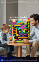 Juego De Aventura En Railway Para Niños Juguetes Educativos Interactivos Montessori Con Bola Rodante Animal Espacial Rocket Material De Plástico ABS - details 1