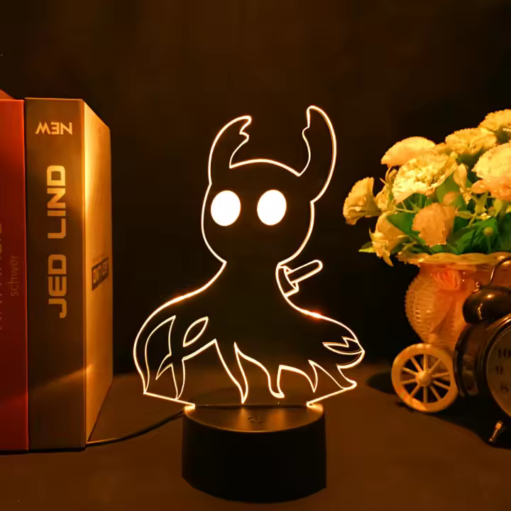 Lámpara Nocturna LED RGB Hollow Knight Juego 3D Luces Neón Para Decoración De Mesa De Habitación Juguete Regalo Para Amigos Y Niños - 1