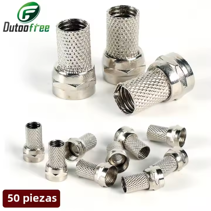 50PCS Conjunto De Conectores De Coaxial RG6 Tipo F De Alta Calidad Terminales De Cable De Señal RF/AV Para Hogar DIY - 1