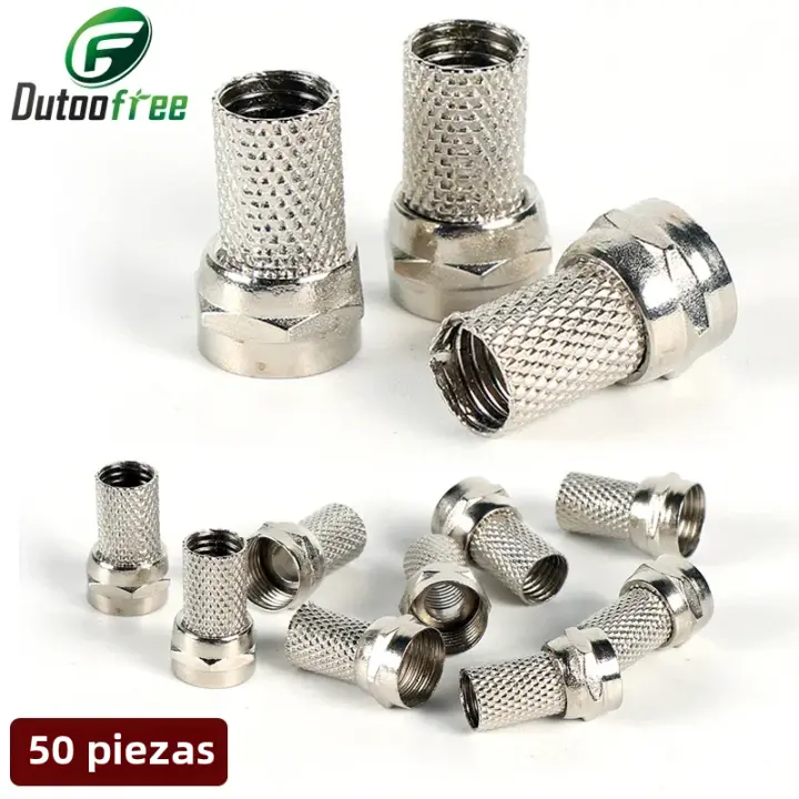 50PCS Conjunto De Conectores De Coaxial RG6 Tipo F De Alta Calidad Terminales De Cable De Señal RF/AV Para Hogar DIY - 1