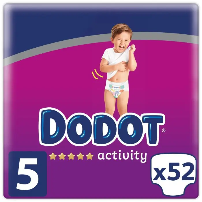 Pañales Dodot Activity Talla 5 (11-16 kg), 52 Uds – Ultra Absorbentes, Suaves y con Cierre Elástico para Máxima Comodidad - 1