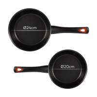 BERGNER Set de 2 sartenes Ø20Ø24cm en aluminio forjado rojo aptas para todo tipo de cocinas - details 5