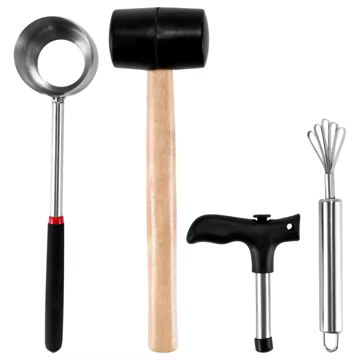 Juego de Herramientas de abridor de Coco para jóvenes, Kit de abridor de Coco de acero inoxidable, 5 paquetes - 1
