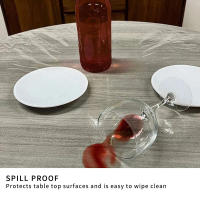 10pcs Fundas Para Mesa Redonda Transparente Impermeable Y Resistente Al Aceite Protector De Mesa Para Comedor Hogar - details 4