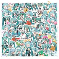 Packs De Pegatinas Hatsune Miku 65pcs Estuche Impermeable Para Teléfono Cuaderno De Dibujo Y Papelería Kawaii Para Laptop - details 0