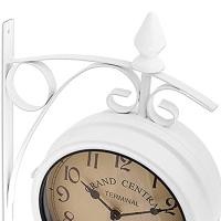 Reloj de Pared Colgante de Doble Cara y Chandelier Redondo de Hierro con Diseño Retro para Decoración del Hogar y Estación - details 4