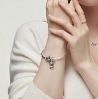 PANDORA Conjunto de pulsera con diseño de cuento de hadas estrellado, corazón de amor azul oscuro y luz brillante, de lujo, combinable con todo, 520, regalo de San Valentín para novia - details 0