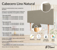 DHOME Cabecero de Lino Natural Liso Cabezal Tapizado Cama Dormitorio Moderno Top Trending (Tierra Lino) - details 6