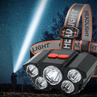 Lámpara De Cabeza Recargable USB Con 5 Lámparas LED Super Brillantes Para Camping Pesca Nocturna Luz Fuerte Con Batería Integrada Impermeable - details 0