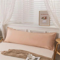 Funda De Almohada Larga De Color Sólido Suave Y Amigable Con La Piel Apta Para Dormitorio O Habitación Excluye El Almohadón - details 1