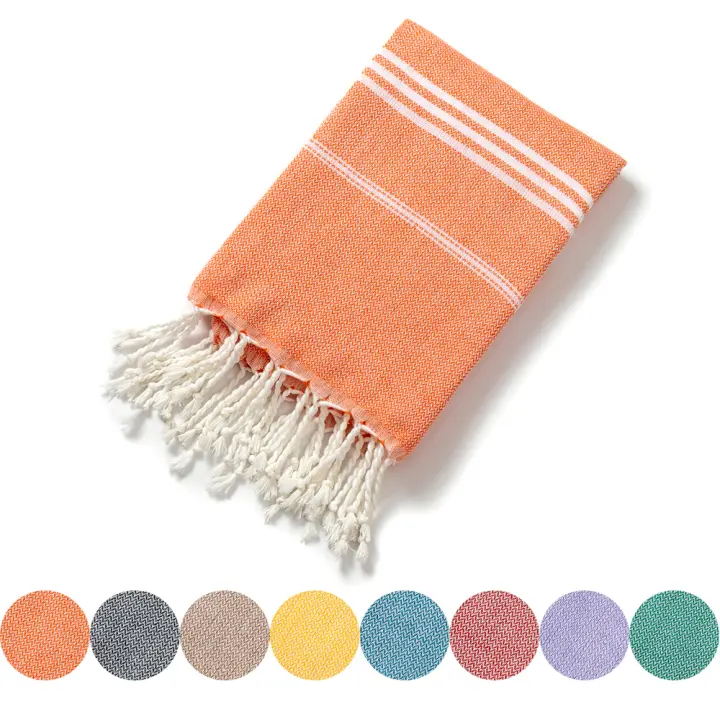 Toalla De Playa Turca De Algodón 90x180CM Absorbente Suave Para Viaje Portátil Sauna Spa Gimnasio Fitness Con Borlas Toalla De Baño - 1