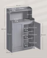 Armario de Baño, Mueble con 2 Puertas, 2 Estantes Ajustables, 30 x 60 x 100 cm, para Comedor, Cocina, Salón - details 11