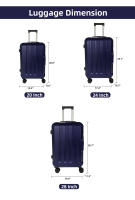 S7 STAR LG61377-LG61409 Maleta ABS Juego 3pcs de Viaje, Cabina Rígida de Moda con 4 Ruedas Giratorias 360º Extraíbles, Trolley Set Equipaje Resistente Color Puro 20+24+28in, Maleta Trolley Ligero Duradero - details 7
