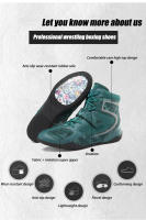 Zapatos De Lucha Profesional Para Niños Transpirables Y Antideslizantes Entrenamiento De Boxeo Y Lucha Deportiva Material Superior De Malla Suela De Goma Talla Verdadera - details 2