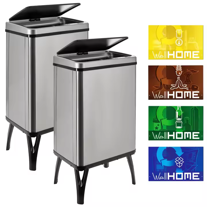 Cubo de Basura Wellhome Inteligente 40L Gris - 1