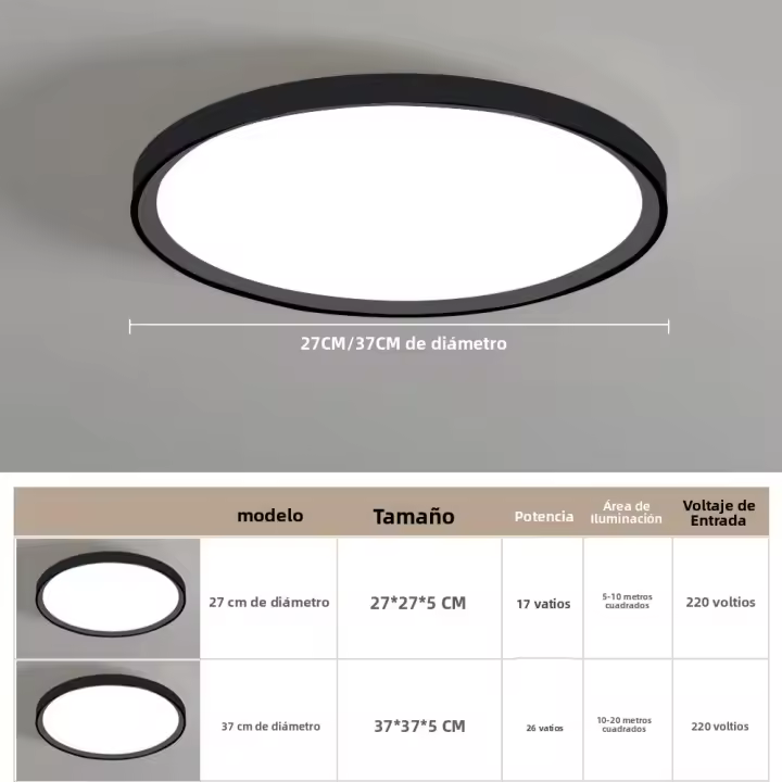 Lámpara De Techo Moderna LED Para Pasillo Baño Dormitorio Material ABS Y Acero Iluminación Diaria Fuente De Luz AC 220V 27CM 37CM Impermeable - 1