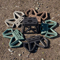Taburete plegable de plástico, Banco Pequeño comprimido, taburete para acampar al Aire Libre, taburete para Puesto, taburete de Pesca, taburete Pequeño portátil para el hogar, marron Caramelo, 20*28,5*23,5*34cm - details 1