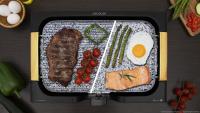 Plancha Eléctrica Reversible Rock&Water 3000 Twin 2200W - 2 Superficies Grill/Plancha - Revestimiento Antiadherente RockStone - Apto Lavavajillas - Asa Tacto Frío Efecto Madera Cecotec - details 1