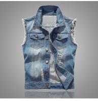 Chaqueta De Jean Sin Mangas Para Hombre 2023 Primavera Azul Negro Estilo Vaquero Chaqueta De Denim Vestido De Cintura Vest - details 13