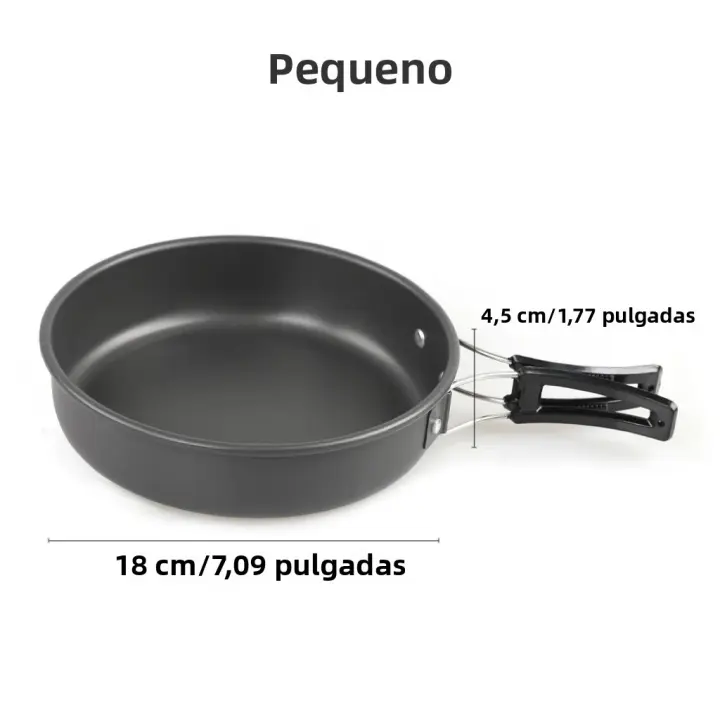 Juego De Cocina Para Camping Ultra-Ligero De Aluminio Duro Frying Pan Y Utensilios De Cocina Para Paseos Al Aire Libre Set De Comida Picnic - 1