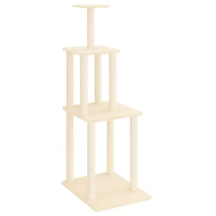 Rascador para Gatos con postes de isal color crema 149 cm - 1