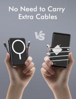 Magsafe Powerbank, 10000mAh Bateria Externa, Bateria mag-Safe Integrado USB-C, Cargador Portátil Magnético PD 20W Carga Rapida Pantalla LED para iPhone 16/15/14/13/12-Negro - details 2