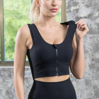 Deportiva Mujer Antigolpes Anti-salpicaduras Con Cierre Frontal Yoga Fitness Transpirable Estilo Verano Chaleco De Sujetador - details 0