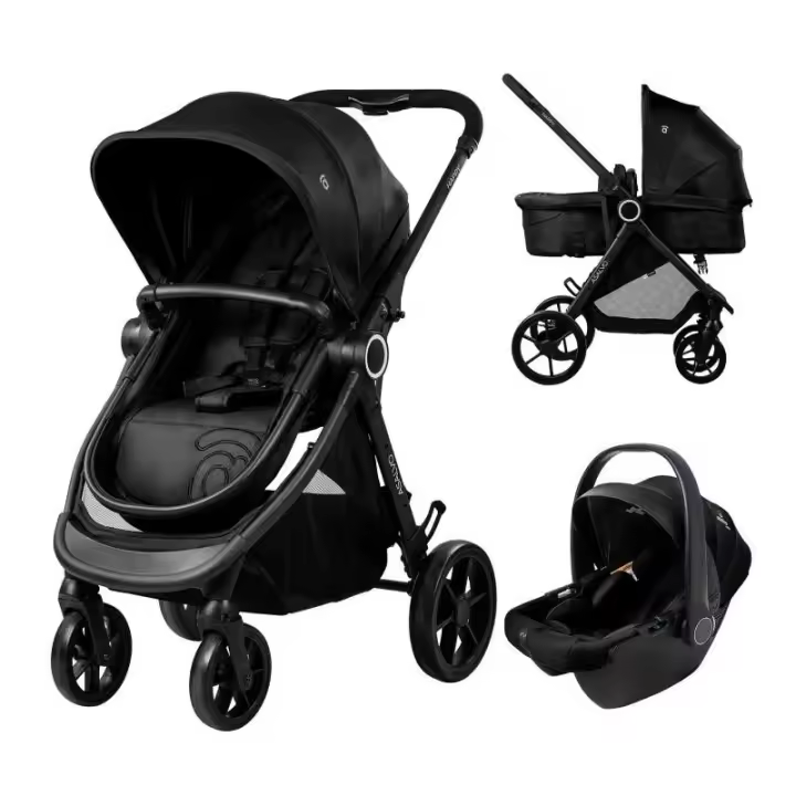 Carrito de Bebé 3 en 1 Trío Convertible Happy negro Asalvo - 1