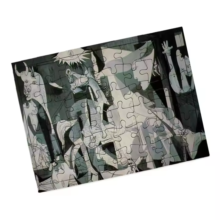 PUZZLE PEQUEÑO 48 PIEZAS CON MARCO CUADRO EL GUERNICA DE PABLO PICASSO rompecabezas puzle para adulto guerra civil española - 1