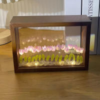 20PCS Luz Nocturna De Tulipán DIY Hecho a Mano Marco De Fotos Decoración De Hogar Atmosfera Regalo De San Valentín Navidad Cumpleaños - details 10