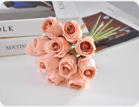 Bouquet De Rosas Rosa De 24CM Decoración Para El Hogar Propiedades Fotográficas Guía De Carretera Para Boda Flores Artificiales - details 18