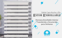 NQT Estor Enrollable Doble Capa Noche y Día Color Amarillo Blanco Gris Azul - Persiana Enrollable Interior Translúcida y Oscurecido para Ventanas 90x200 120X200 150X200 CM - details 0
