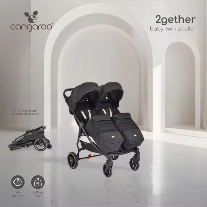 Carrito gemelar 2GETHER de Cangaroo – práctico, cómodo y seguro desde el nacimiento - 1
