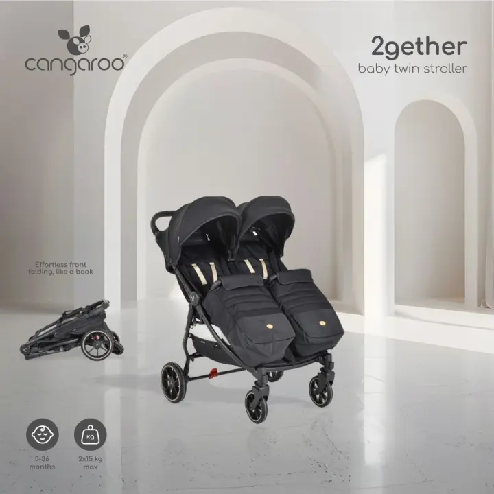 Carrito gemelar 2GETHER de Cangaroo – práctico, cómodo y seguro desde el nacimiento - 1
