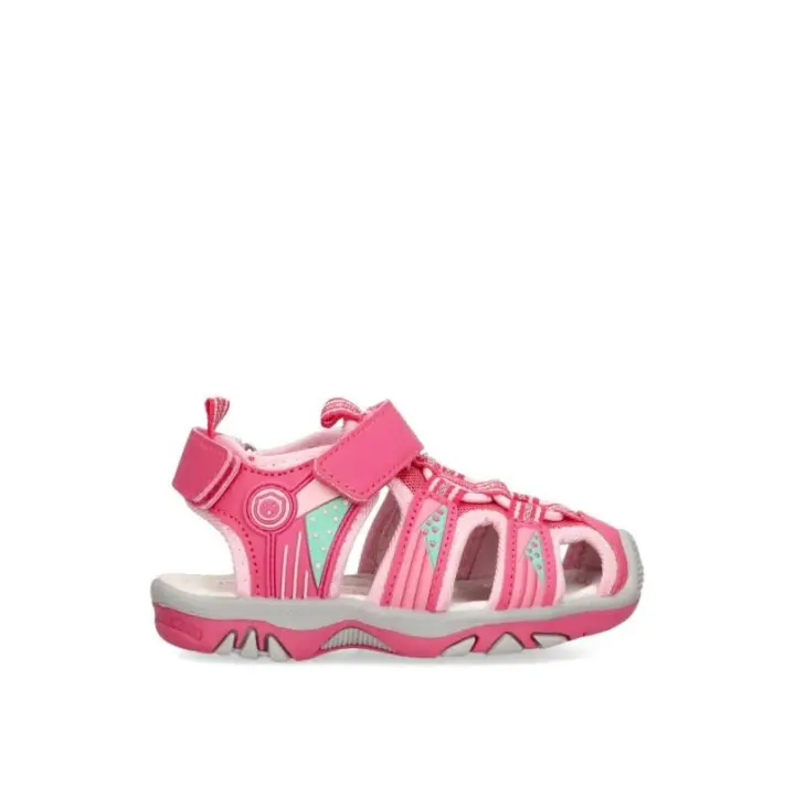 LUNA KIDS Sandalia Rosa con Suela Plana y Velcro - 1