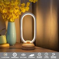 Lámpara de mesa LED pequeña, lámpara de noche ovalada, luz de mesa blanca, lámpara de escritorio que cambia de 3 colores - details 3