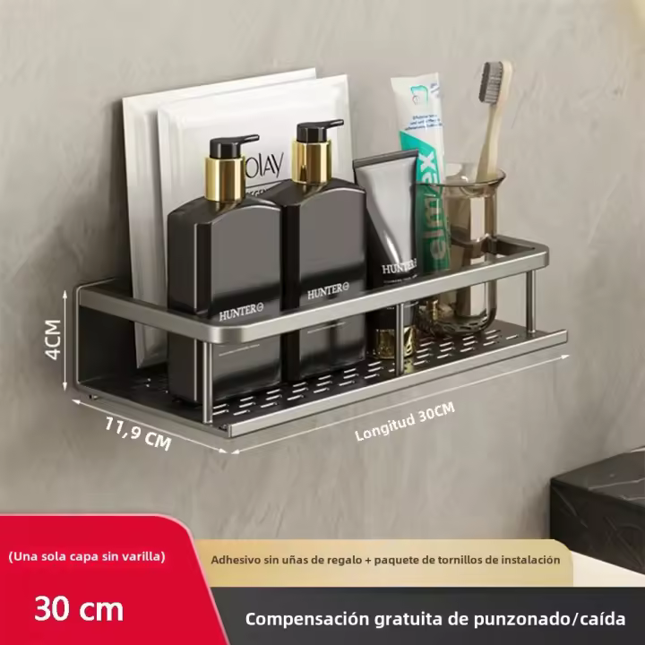 Estante De Baño Montado En La Pared Racks De Inodoro No Perforado Capaz De Drenar Agua Organizador Multifuncional Para El Hogar - 1