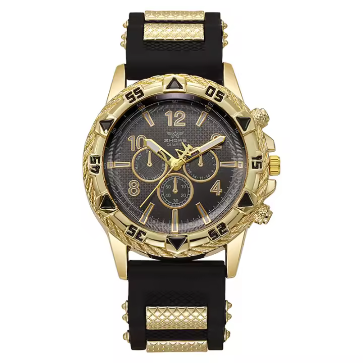 Reloj De Moda Para Hombre Con Correa De Silicona Casual Reloj De Pulsera Cuarzo Deportivo Con Marcadores Numerales Arábicos - 1