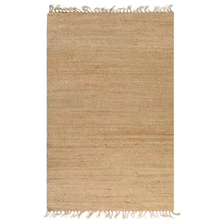 vidaXL Alfombra de yute tejida a mano 120x180 cm natural Alfombras de área  Alfombra de Piso para Sala de Estar Dormitorio Habitación Salón - 1