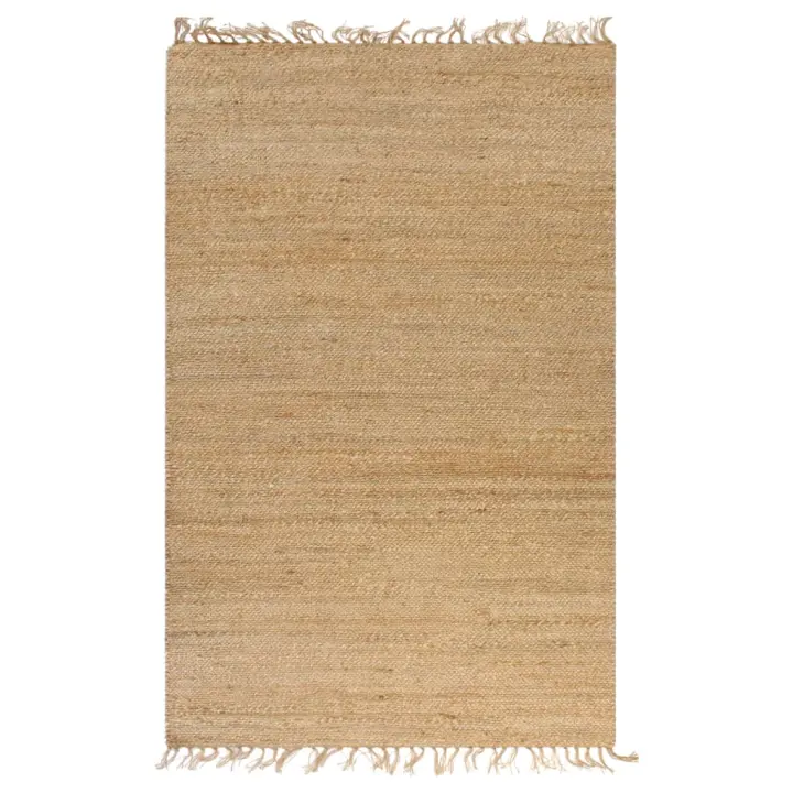 vidaXL Alfombra de yute tejida a mano 120x180 cm natural Alfombras de área  Alfombra de Piso para Sala de Estar Dormitorio Habitación Salón - 1