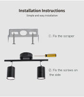 Lámpara De Techo LED Ajustable Para Sala De Estar Dormitorio Y Cocina Decoración Negra Con 2/3/4 Cabezas Rotativas Diseño De Iluminación Spot - details 3