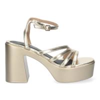 PuntoSalao Sandalias doradas de tacón y plataforma de vestir para mujer 043 - details 1