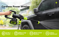 120bar Arandela de coche de alta presión sin escobillas, pistola de agua pulverizada 6 en 1, boquillas multifunción, lavado de coche inalámbrico de espuma, 1200W - details 0