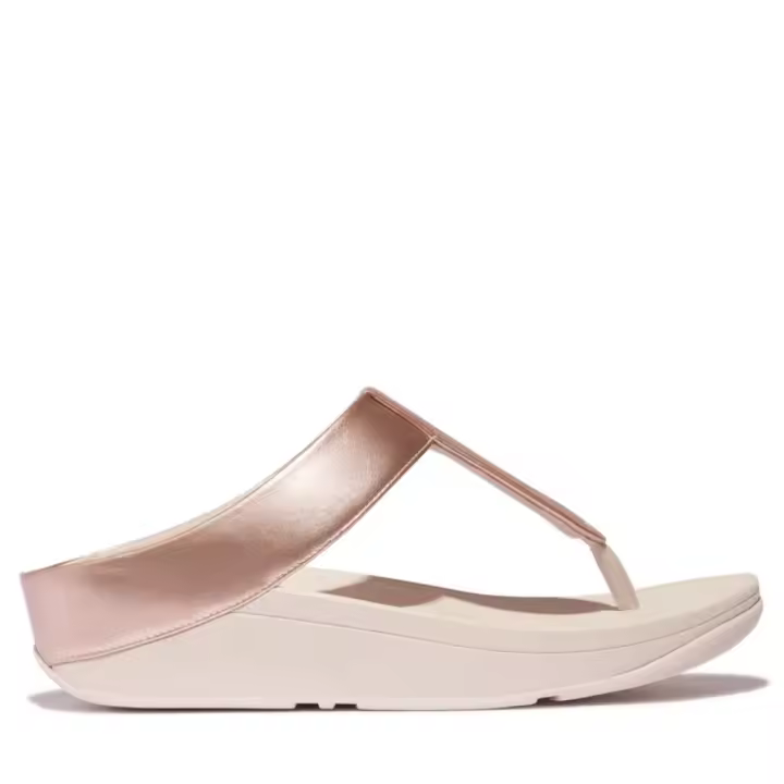 Cómoda  Cómoda chancla mujer FITFLOP FINO GLITTERDUST entre dedo, en tejido metálico nude rose con detalle pedrería. Tecnología Microwobbleboard amortiguadora Altura Tacón bajo (3-5 cm) Referencia IK5-C53-N-ROSE - 1