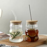 Vaso De Bebida De 500ML Con Tapa De Bambú Y Pajita Para Café Frío Y Cócteles Vaso De Cerveza Para Whiskey Regalos Eco-amigable Transparente - details 0