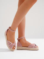 Sandalias de Esparto con Lazo y Correa al Tobillo, Alpargatas Planas Mujer, Conjunto Primavera Verano para mujer - details 0