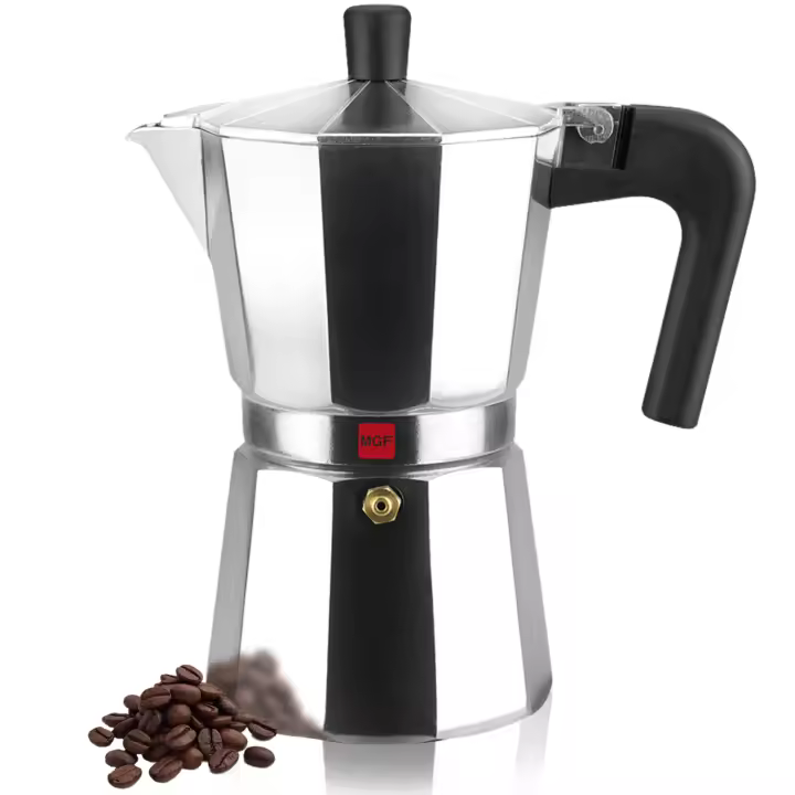 Magefesa Kenia - Cafetera Italiana, Aluminio Esmaltado, Manejo Cómodo, Cocinas de Gas, Vitrocerámica y Eléctricas, NO APTA PARA INDUCCIÓN - 1