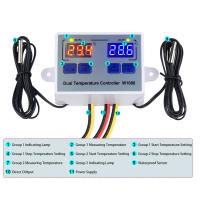 Controlador De Temperatura Digital Dual LED Con Sensor Para Acuarios Incubadores Termostato Eléctrico 220V Precisión ± 1 °C Rango -50 °C~120 °C - details 2