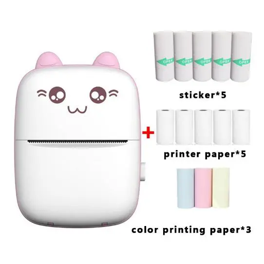 Impresora de Fotos Inalámbrica Mini- 13 Rollos, Etiquetadora Térmica Portátil sin Tinta para Notas, Memos y Más - Compatible con teléfono, Ideal para Hogar, Oficina, Estudio - Recargable por USB, Inalámbrica - Regalo Perfecto para Halloween y Navidad - 1