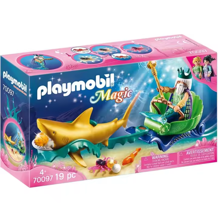 PLAYMOBIL REY DEL MAR EN CARRO CON TIBURÓN, 70097, TIENDA CON LICENCIA OFICIAL - 1